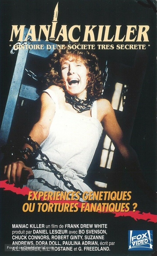 Maniac Killer - French VHS movie cover