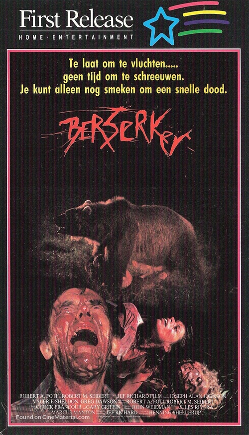 Berserker - Dutch VHS movie cover