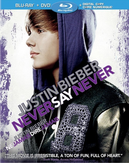 Justin Bieber: Never Say Never - Canadian Blu-Ray movie cover