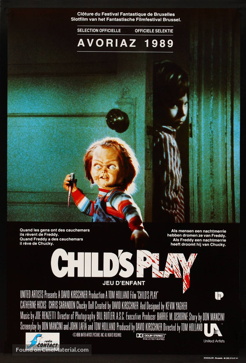 Child&#039;s Play - Belgian Movie Poster