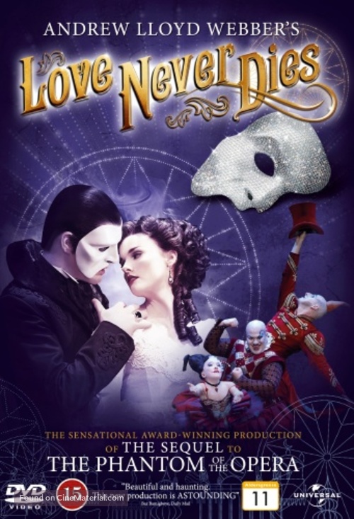 Love Never Dies - Danish DVD movie cover