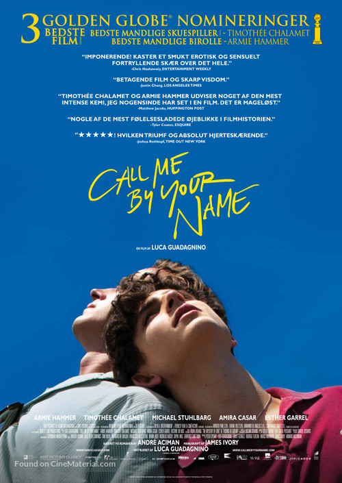 Call Me by Your Name - Danish Movie Poster