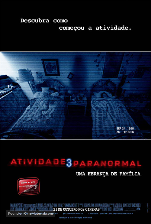 Paranormal Activity 3 - Brazilian Movie Poster