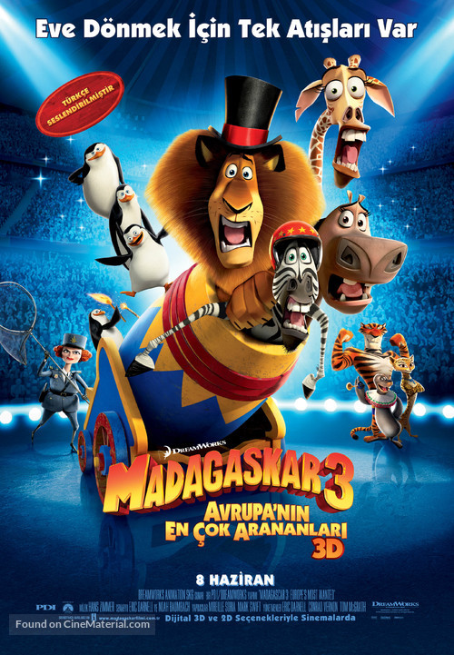 Madagascar 3: Europe&#039;s Most Wanted - Turkish Movie Poster