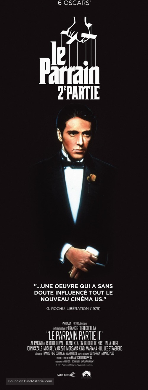 The Godfather: Part II - French Re-release movie poster