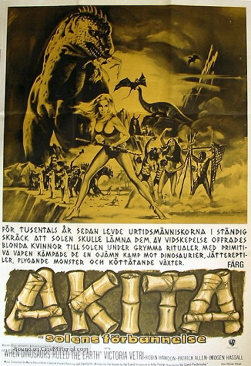 When Dinosaurs Ruled the Earth - Swedish Movie Poster