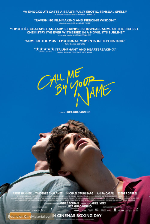 Call Me by Your Name - Australian Movie Poster