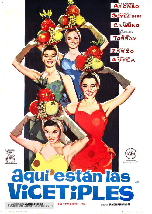 Aqu&iacute; est&aacute;n las vicetiples - Spanish Movie Poster