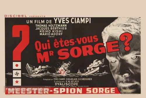 Qui &ecirc;tes-vous, Monsieur Sorge? - Belgian Movie Poster