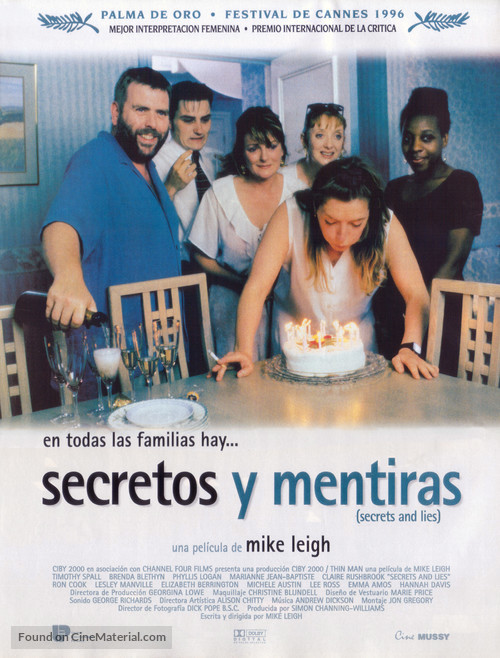 Secrets &amp; Lies - Spanish Movie Poster