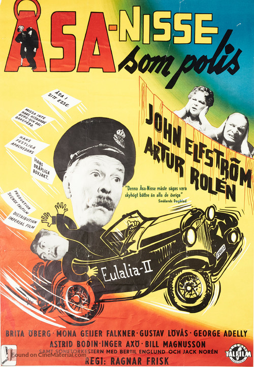 &Aring;sa-Nisse som polis - Swedish Movie Poster