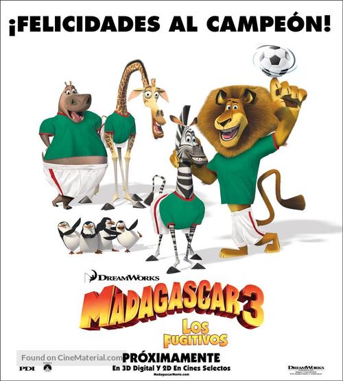 Madagascar 3: Europe&#039;s Most Wanted - Mexican Movie Poster