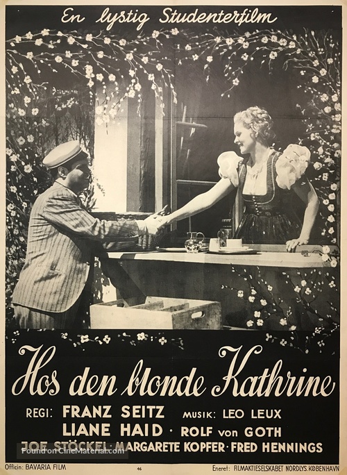 Bei der blonden Kathrein - Danish Movie Poster