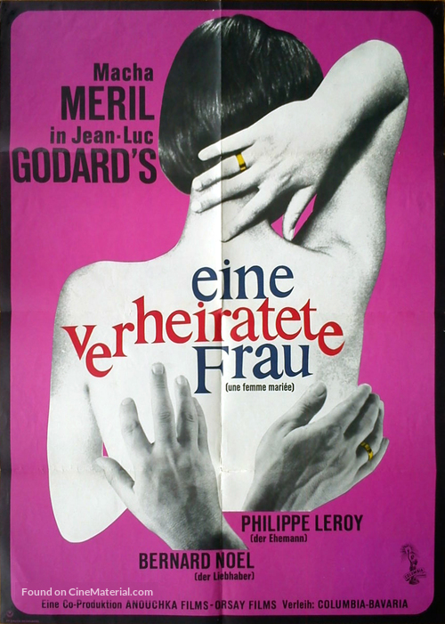 Une femme mari&eacute;e: Suite de fragments d&#039;un film tourn&eacute; en 1964 - German Movie Poster