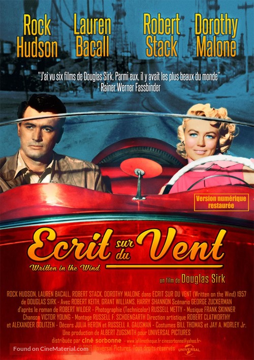 Written on the Wind - French Re-release movie poster