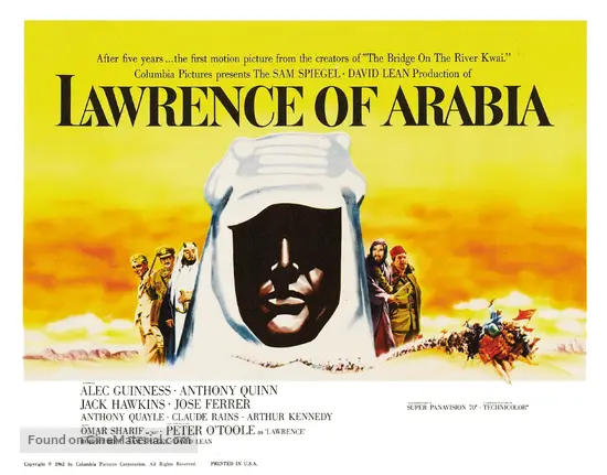 Lawrence Of Arabia 1962 Theatrical Movie Poster