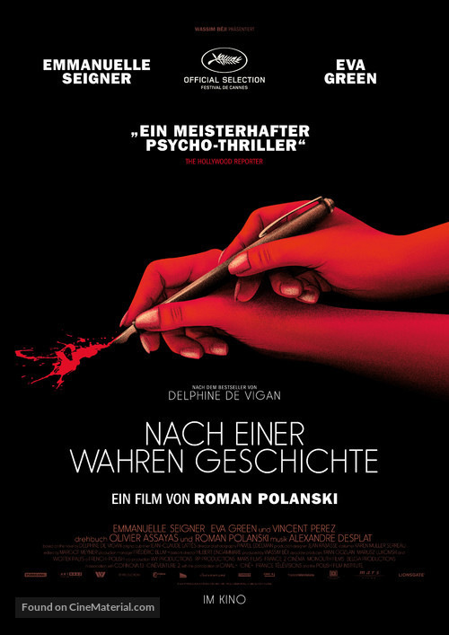 D&#039;apr&egrave;s une histoire vraie - German Movie Poster