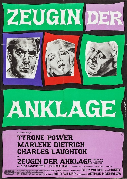 Witness for the Prosecution - German Re-release movie poster
