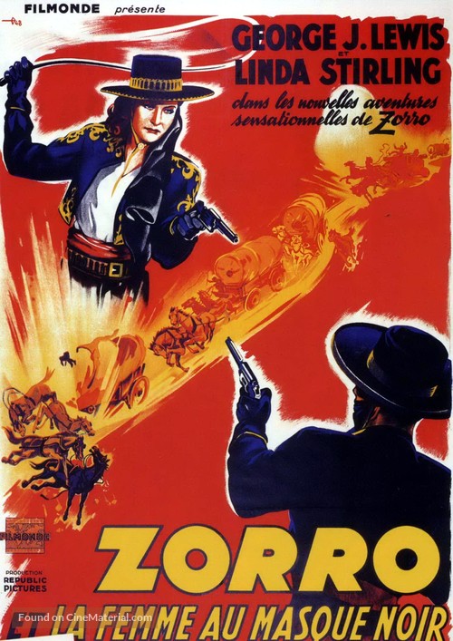 Zorro&#039;s Black Whip - French Movie Poster