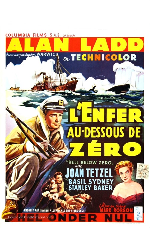 Hell Below Zero - Belgian Movie Poster