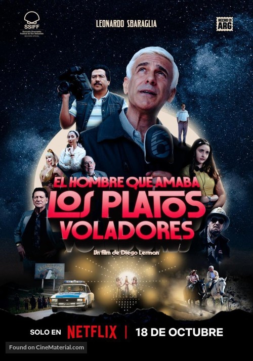 El hombre que amaba los platos voladores - Argentinian Movie Poster