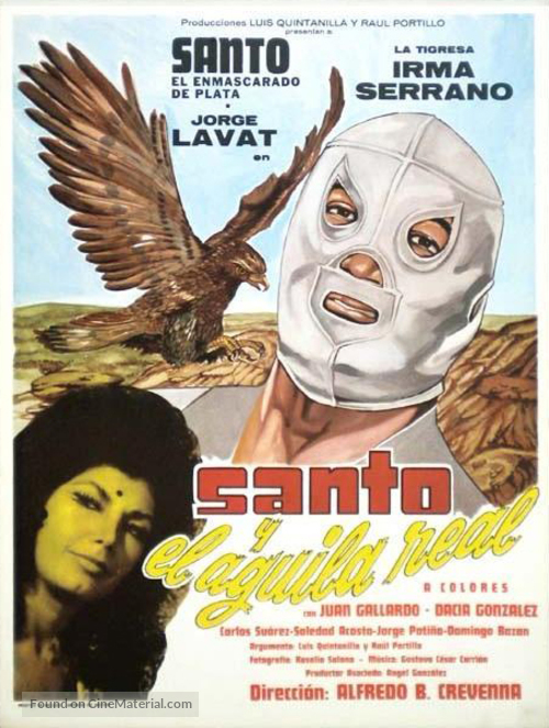 Santo y el &aacute;guila real - Mexican Movie Poster