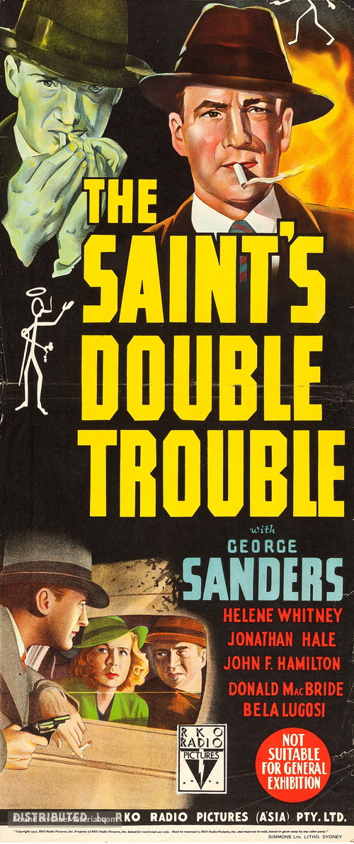 The Saint&#039;s Double Trouble - Australian Movie Poster