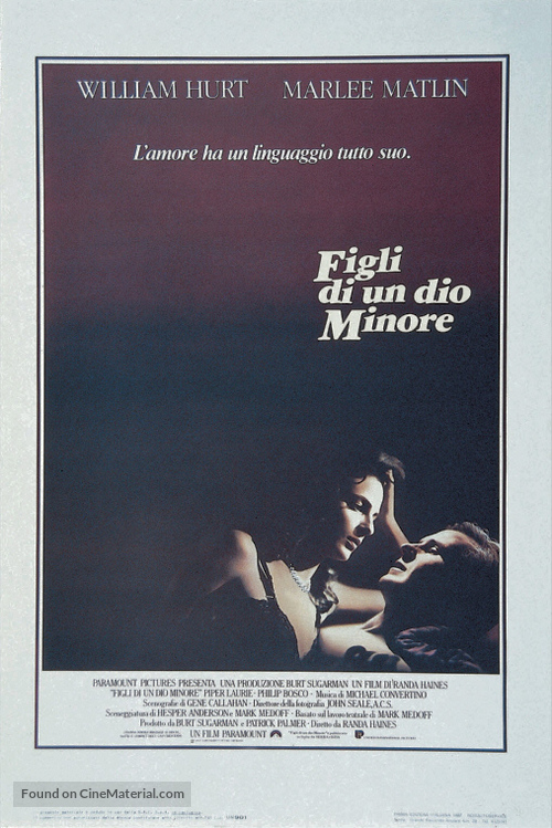 Children of a Lesser God - Italian Theatrical movie poster