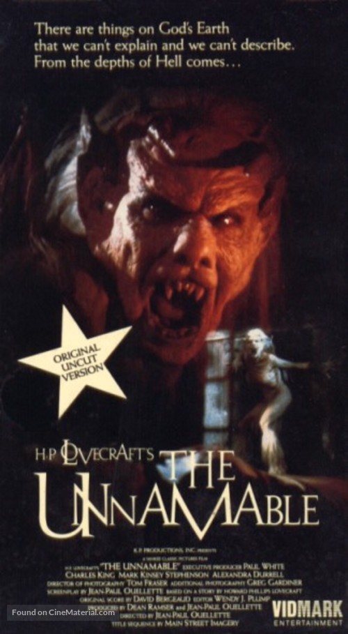 The Unnamable - VHS movie cover