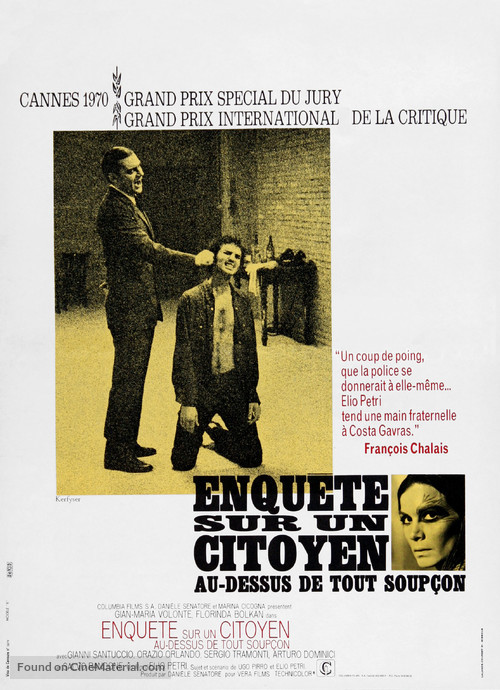 Indagine su un cittadino al di sopra di ogni sospetto - French Movie Poster