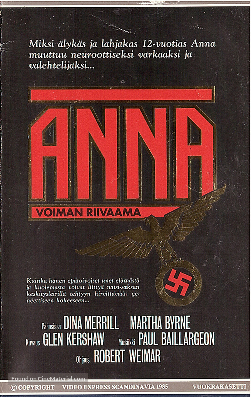 Anna to the Infinite Power - Finnish VHS movie cover