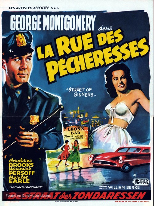 Street of Sinners - Belgian Movie Poster