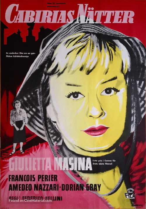 Le notti di Cabiria - Swedish Movie Poster