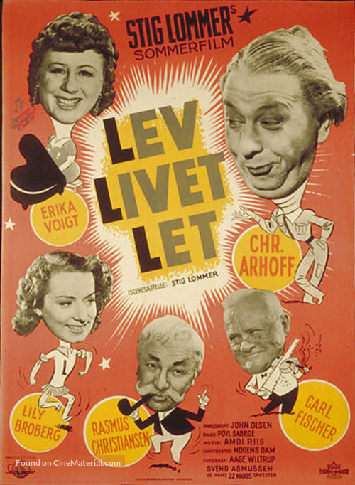 Lev livet let - Danish Movie Poster