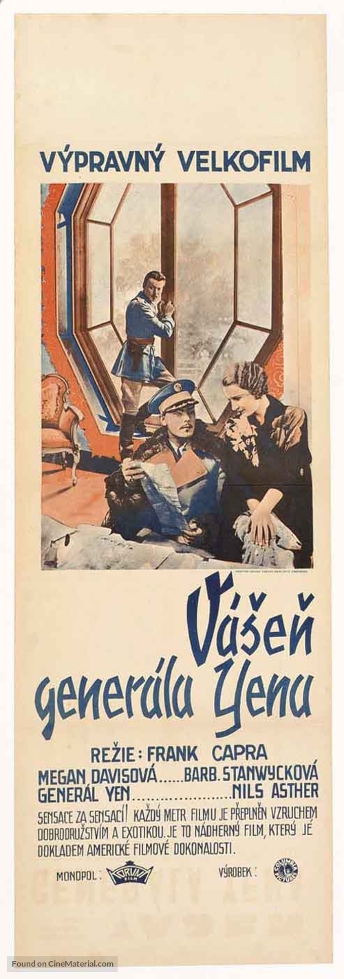 The Bitter Tea of General Yen - Czech Movie Poster
