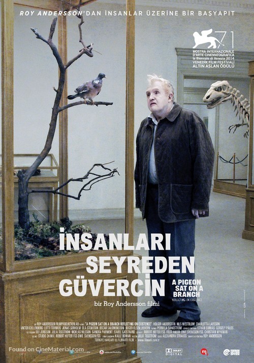 En duva satt p&aring; en gren och funderade p&aring; tillvaron - Turkish Movie Poster
