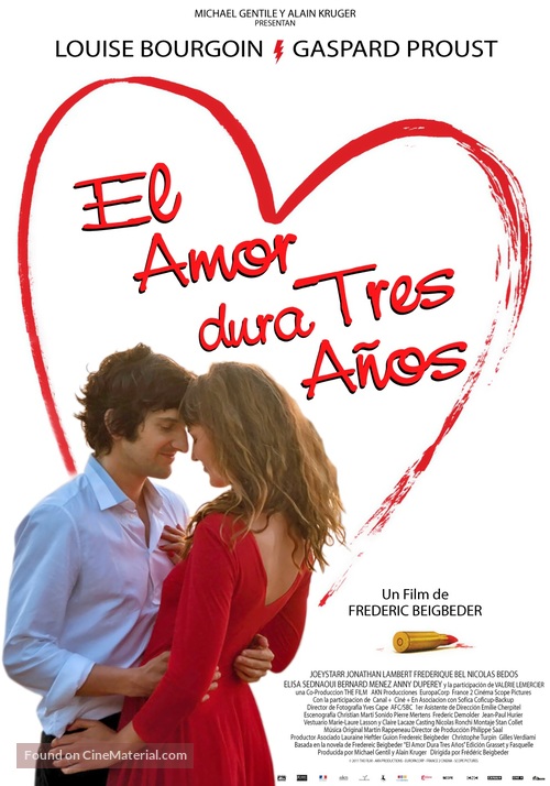 L&#039;amour dure trois ans - Argentinian Movie Poster