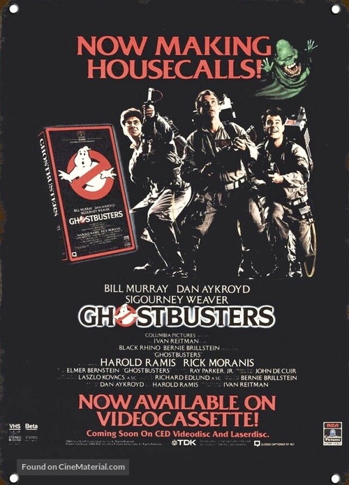 Ghostbusters - Video release movie poster