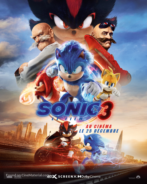 Sonic the Hedgehog 3 - French Movie Poster