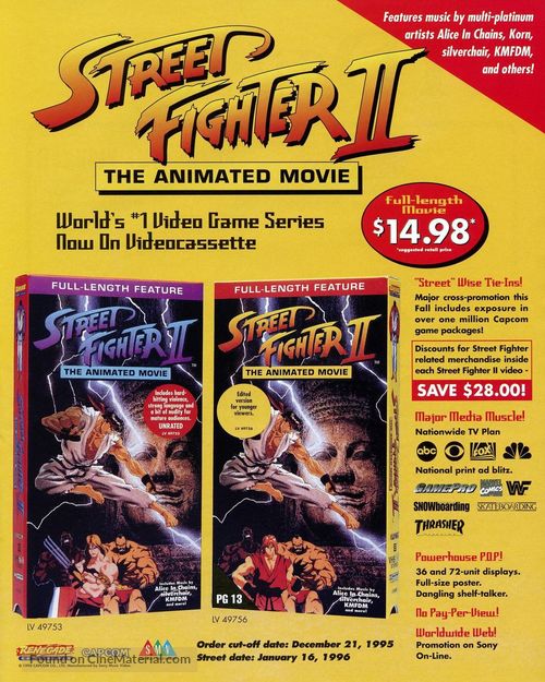 Street Fighter II Movie - Video release movie poster