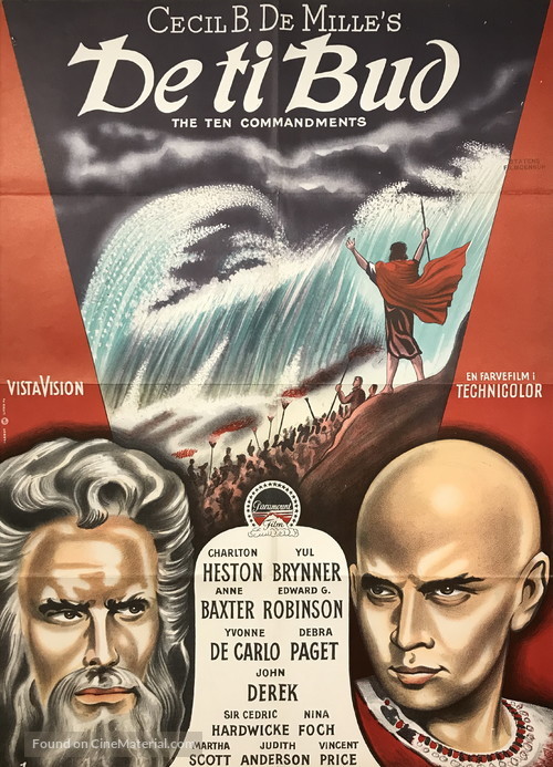 The Ten Commandments - Danish Movie Poster