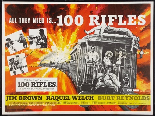 100 Rifles - British Movie Poster
