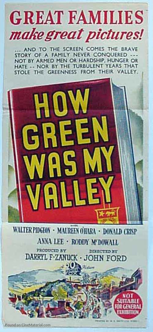 How Green Was My Valley - Australian Movie Poster