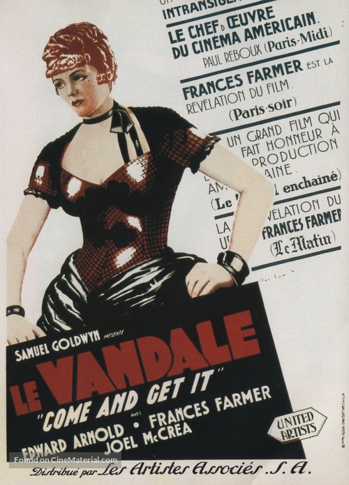 Come and Get It - French Movie Poster