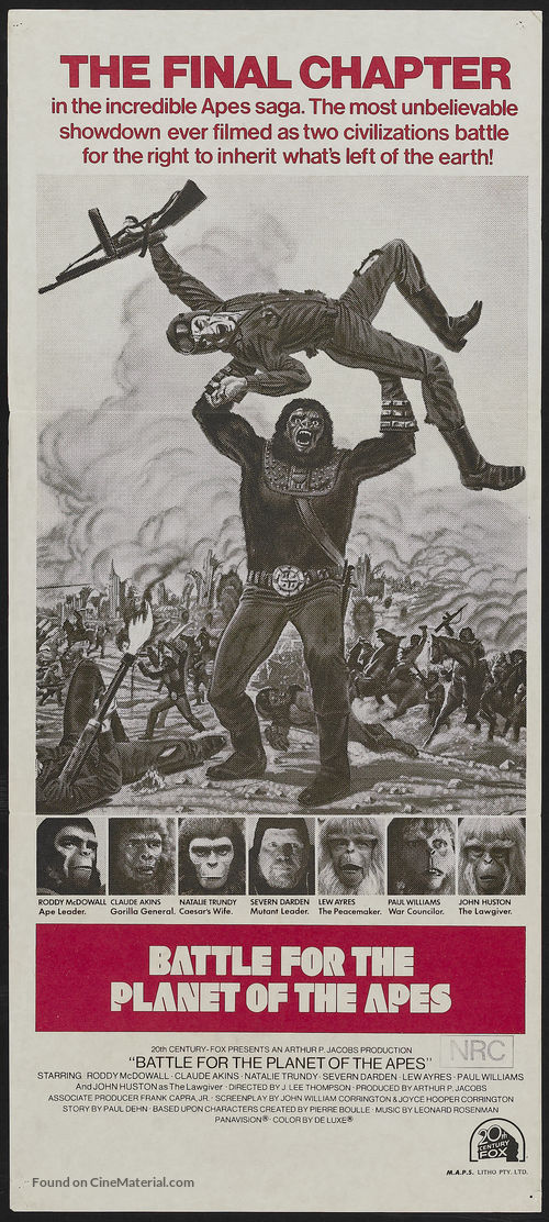 Battle for the Planet of the Apes - Australian Movie Poster