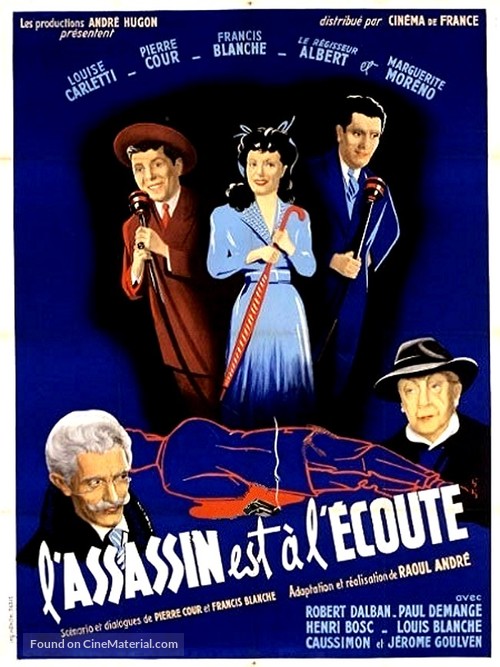 L&#039;assassin est &agrave; l&#039;&eacute;coute - French Theatrical movie poster