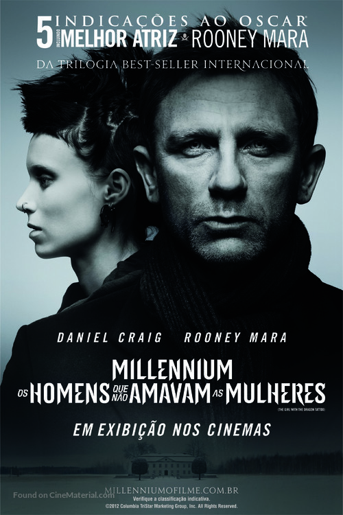 The Girl with the Dragon Tattoo - Brazilian Movie Poster