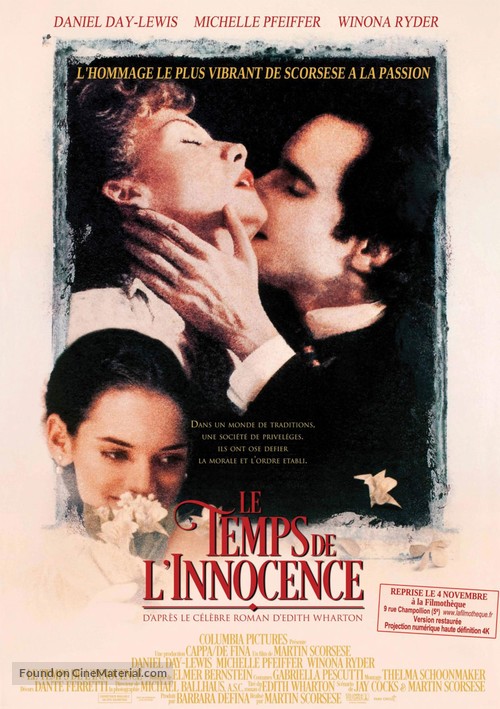 The Age of Innocence - French Re-release movie poster