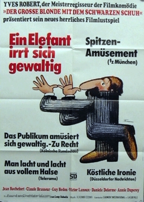 Un &eacute;l&eacute;phant &ccedil;a trompe &eacute;norm&eacute;ment - German Movie Poster