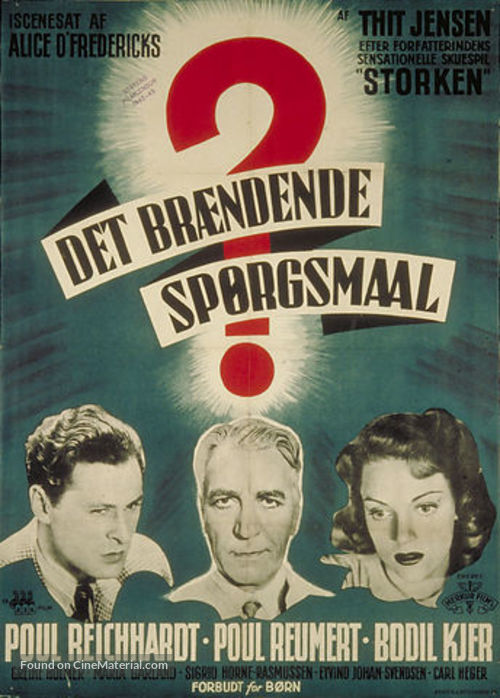 Det br&aelig;ndende sp&oslash;rgsm&aring;l - Danish Movie Poster